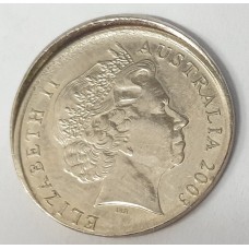 AUSTRALIA 2003 . FIVE 5 CENTS COIN . ERROR . OFF CENTRE MIS-STRIKE